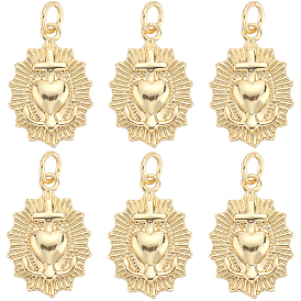 6 латунные подвески шт., с прыжковых колец, без кадмия и без свинца, долговечный, овальные с сердцем