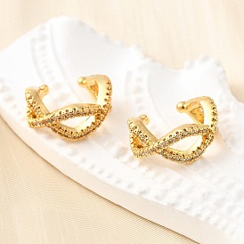 Латунные серьги-манжеты из прозрачного кубического циркония, c-образный