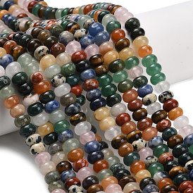 Природных драгоценных камней смешанного бисер нитей, рондель, сгладить