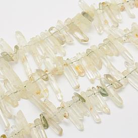 Natural Green Smoky Quartz Beads Strands, Nuggets