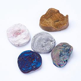 Гальванизированный натуральный druzy агат бисер, нет отверстий / незавершенного, самородки