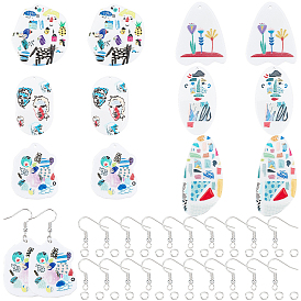 20Kits de fabrication de boucles d'oreilles pendantes DIY, y compris acryliquependentifs, crochets de boucle d'oreille en fer et anneaux de saut