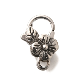 304 Stainless Steel Lobster Claw Clasps, Flower