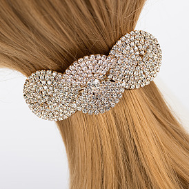 Crystal Hair Clip for Women, Elegant Ponytail Holder with Rhinestones and Pearl Beads