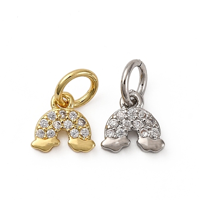 Латунные микро проложить кубического циркония подвески, радужные прелести, с целью перехода в кольце, долговечный, без кадмия и без свинца, стойки покрытие