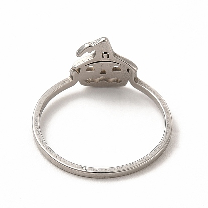304 Stainless Steel Halloween Pumpkin Finger Ring for Women