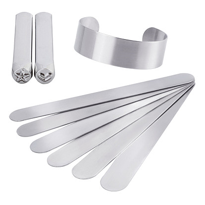 Benecreat браслеты заготовки из нержавеющей стали с металлическими штампами в виде звезды и сердца для индивидуальной настройки браслета