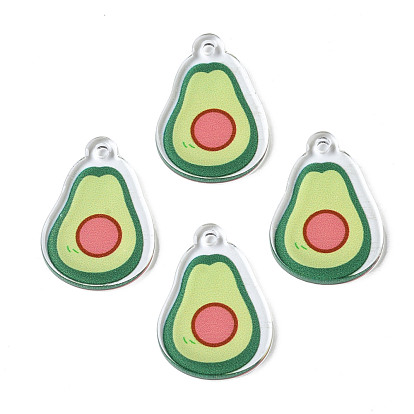 Translucent Acrylic Pendants, Double-Faced Printed, Avocado