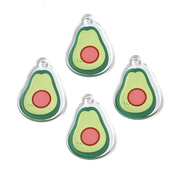 Translucent Acrylic Pendants, Double-Faced Printed, Avocado