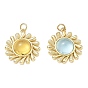 Pendentifs en laiton et résine plaqués sur support, charmes de soleil, sans cadmium et sans plomb, réel 18 k plaqué or