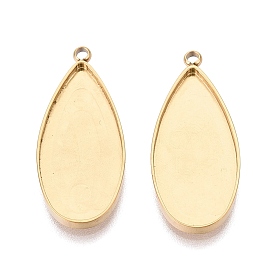 304 компонент подвески-кабошона из нержавеющей стали, слеза, ионное покрытие (ip)