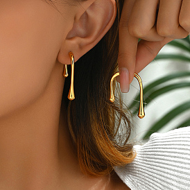 U-образные латунные серьги-гвоздики