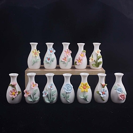 Ceramic Mini Vase, for Home Office Desk, Flower