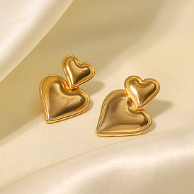 Trendy jewelry 18k gold-plated love pendant earrings simple design sense of temperament fashion earrings