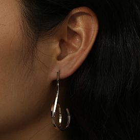 Chic Metal Hoop Earrings with Unique Circle Design by LIMEI Jewelry