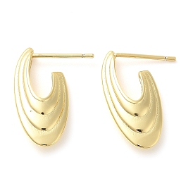 Rack Plating Brass Stud Earrings, Dangle Earrings Big Spiral Hoop, Long-Lasting Plated, Cadmium Free & Lead Free