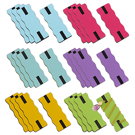 24шт. 6 цвета кожаные не запутывающиеся ожерелья, демонстрационные карточки, прямоугольные