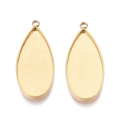 304 компонент подвески-кабошона из нержавеющей стали, слеза, ионное покрытие (ip)