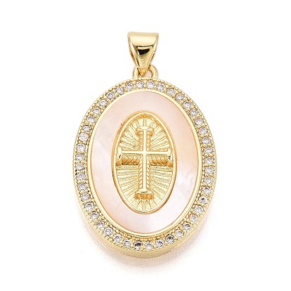 Латунные микропаве прозрачные подвески с фианитом, с оболочкой, овальные с поперечными прелести