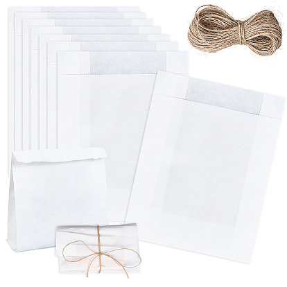 50 шт. прямоугольные бумажные пакеты для выпечки, с джутовым шнуром