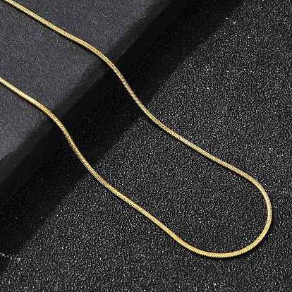 1мм 304 ожерелья из круглой цепочки-змейки из нержавеющей стали для женщин, ионное покрытие (ip)