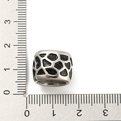 304 Stainless Steel Beads, with Enamel, Stainless Steel Color, Large Hole Beads, Rondelle