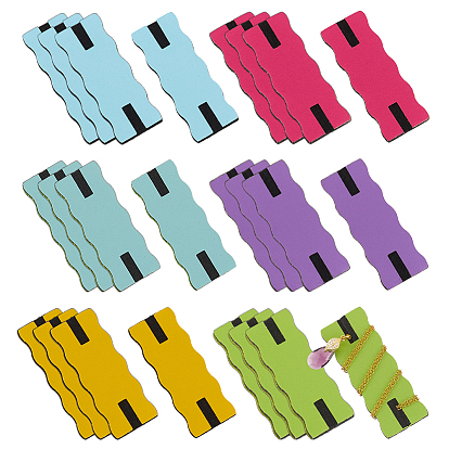 24шт. 6 цвета кожаные не запутывающиеся ожерелья, демонстрационные карточки, прямоугольные