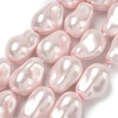 Нити бусин из искусственного жемчуга с гальваническим покрытием из фарфора, самородки