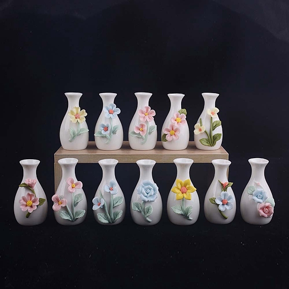 Керамическая мини-ваза, для домашнего офисного стола, цветок