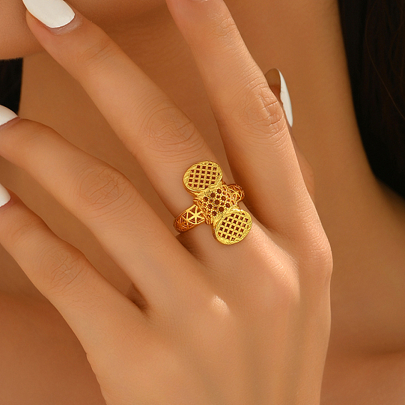 Геометрические полые латунные регулируемые открытые манжеты для женщин