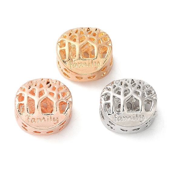 Стойки покрытие сплава европейские шарики, без кадмия, без никеля и без свинца, бусины с большим отверстием, овал с древом жизни и семейством слов