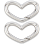 2 шт. 925 Кольца с пружинным затвором из стерлингового серебра, сердце