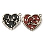 Alloy Pendants, with Imitation Leather, Platinum, Heart