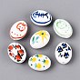 Handmade Porcelain Beads, Hand Painted, Famille Rose Porcelain, Oval