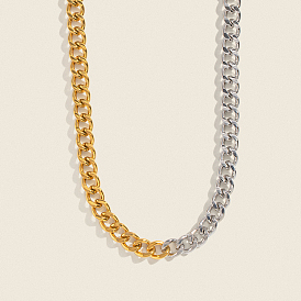 Минималистичные 8мм двухцветные 304 кубинские звенья из нержавеющей стали для женщин