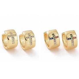 Толстые серьги-кольца с кубическим цирконием, золотые латунные украшения для женщин