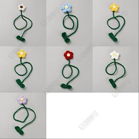 7 Stück 7 Farben Polyester Häkelblumen-Lesezeichen