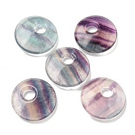 Natural Fluorite Pendants, Pi Disc Charms