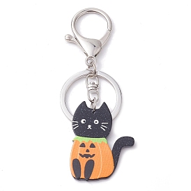 Alloy Acrylic Keychain Pendant, Cat