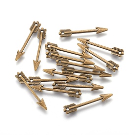 Tibetan Style Alloy Pendants, Arrow, Cadmium Free & Lead Free, 29x5x2mm, Hole: 2mm