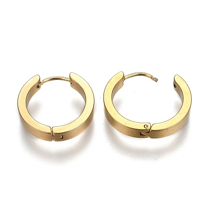 304 Stainless Steel Huggie Hoop Earrings, Hypoallergenic Earrings, Thick Hoop Earrings, Ring Shape