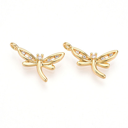 Латунные микро проложить кубического циркония прелести, стрекоза