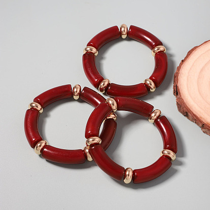 3шт. браслеты из трубчатого сплава, смолы и пластика ccb с бусинами для женщин