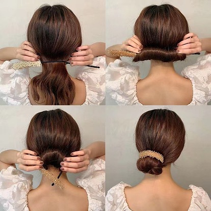 Crystal Hair Bun Maker Headband for Easy Updo Hairstyles with Volume and Texture
