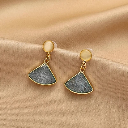 Cat Eye Dangle Earrings, Alloy Earrings for Women, 925 Sterling Silver Pins