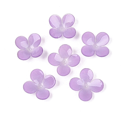 Heat Shrink Acrylic Bead Caps, 4-Petal Flower