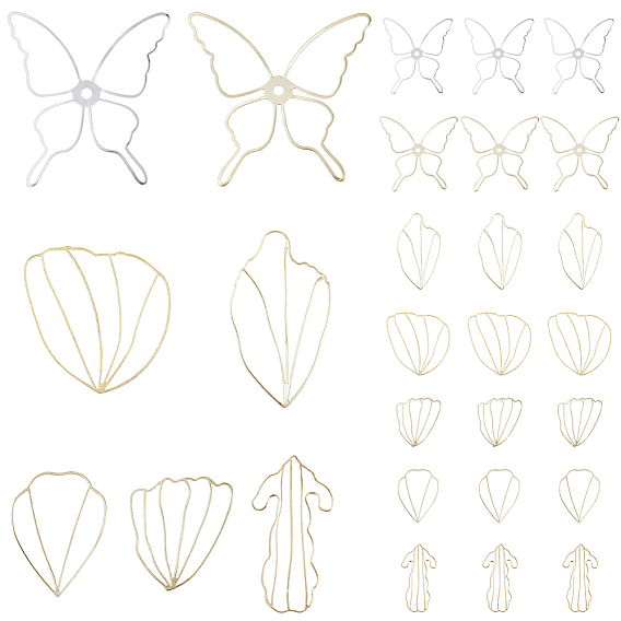 70 шт. 7 стили железный открытый ободок сзади, для diy уф смолы, эпоксидная смола, разнообразные