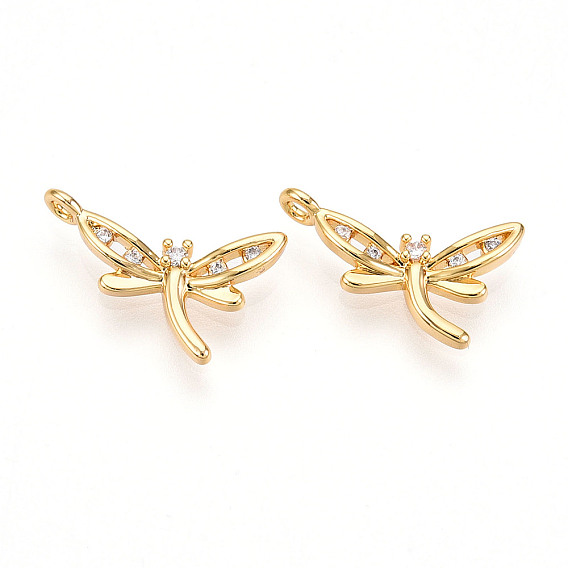 Латунные микро проложить кубического циркония прелести, стрекоза