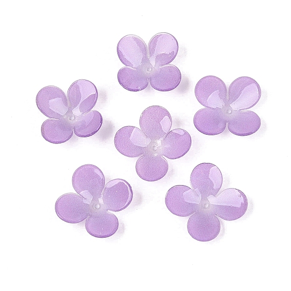 Heat Shrink Acrylic Bead Caps, 4-Petal Flower