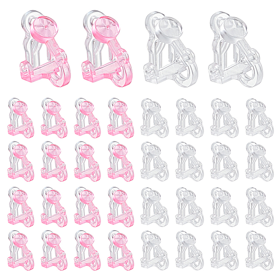 60 шт 2 цвета экологически чистые пластиковые клипсы для сережек, для не проколотых ушей